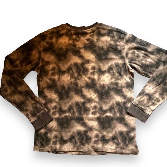 MMA Elite Men’s Long Sleeve Thermal Waffle Pullover Size Large Brown/Tan - Picture 2 of 10